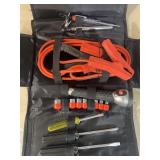 Car, emergency kit, jumper, cables, flashlight