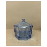 Blue glass candy dish