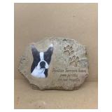Boston terrier, resin yard ornament