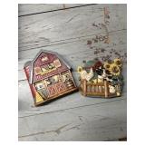 Towels and chicken plastic wall decorations, h