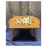Cow painted stool