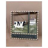 Cow welcome sign