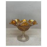 Carnival glass compote