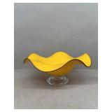Glass wavy compote candy dish