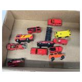Diecast, fire department, cars, and trucks