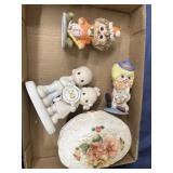 Precious moment and clown figurines
