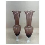 Purple bud vases