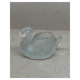 Glass swan dish