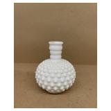 Milk glass hobnail vase