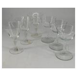 (3) Libby cocktail glasses with ornate stem and (3