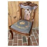 Chair: Antique Needlepoint Upholstery, mid-19th Ce