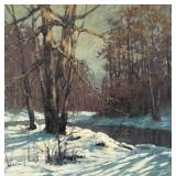 Dan Woodson, Brookville Winter, 2015, Oil on Canva