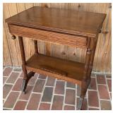 Side Table, one drawer w/ scalloped edges, Eastla