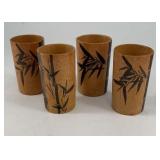 Mid-Century bamboo drinking cups (4), 4ï¿½ cups, s