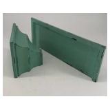 Shabby chic pair of green shelves, 12 W x 4ï¿½