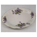Old ironstone platter, violet pattern, England, 19