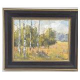 Mary Ann Davis, Untitled, Birches, Oil on Canvas