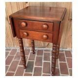 Two-Drawer, Cherry nightstand dropleaf, Victorian