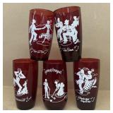 Ruby Red "dancing glasses"