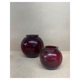 Ruby, red vases