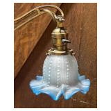 Floor lamp with aqua blue shade