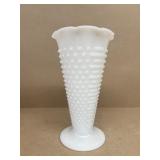 Hobnail milk, glass vase