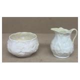 Beleek cream and sugar