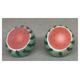 Watermelon, salt and pepper shakers