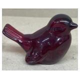 Ruby bird paperweight