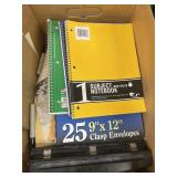 Notebooks envelopes miscellaneous office