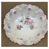 Hand painted pink rose bowl