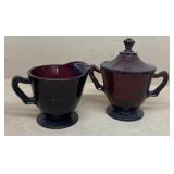 Royal ruby cream and sugar