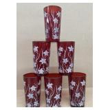 Ruby Red flower glasses