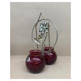 Royal ruby candleholders