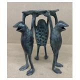 Triple frog candle holder