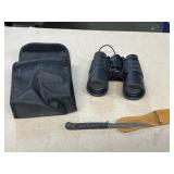 Binoculars and knife
