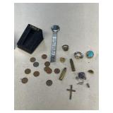 Ring with stone costume brooches, miscellaneous