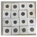 (16) silver 1943 and 1944 nickles
