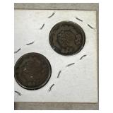 1857 and 1858 one cent Coins