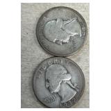(2) 1937 Silver quarters