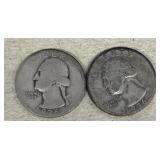 (2)  1936 silver quarter