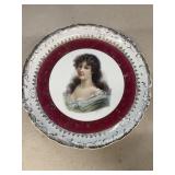 Hand painted plate crown symbol on back