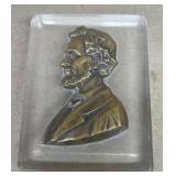 Lucite, Abraham Lincoln paperweight