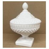 Milk glass compote