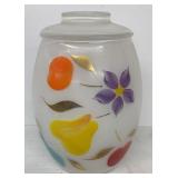 Hand Painted Art Glass Cookie Jar