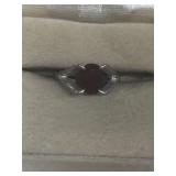 Ruby, red Sterling silver ring
