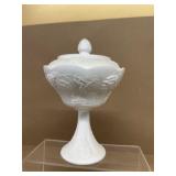 Milk glass compote