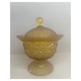 Amber compote candy dish