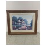 Frame print of big house and country