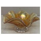 Carnival imperial glass Rocco Marigold bowl